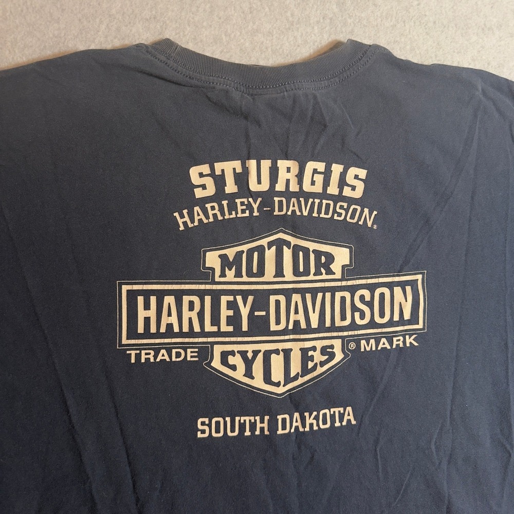 Harley Davidson Sturgis South Dakota T Shirt Mens 2XL Charcoal 2014 Motorcycle